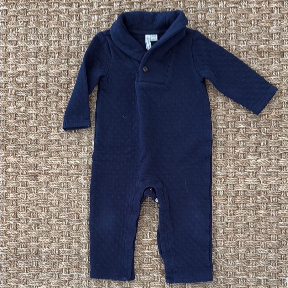 Janie & Jack 12-18M Quilted Navy One Piece